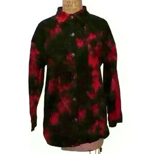 Woman’s Corduroy Tie Dye Button Down Shacket Jacket NWOT Size M